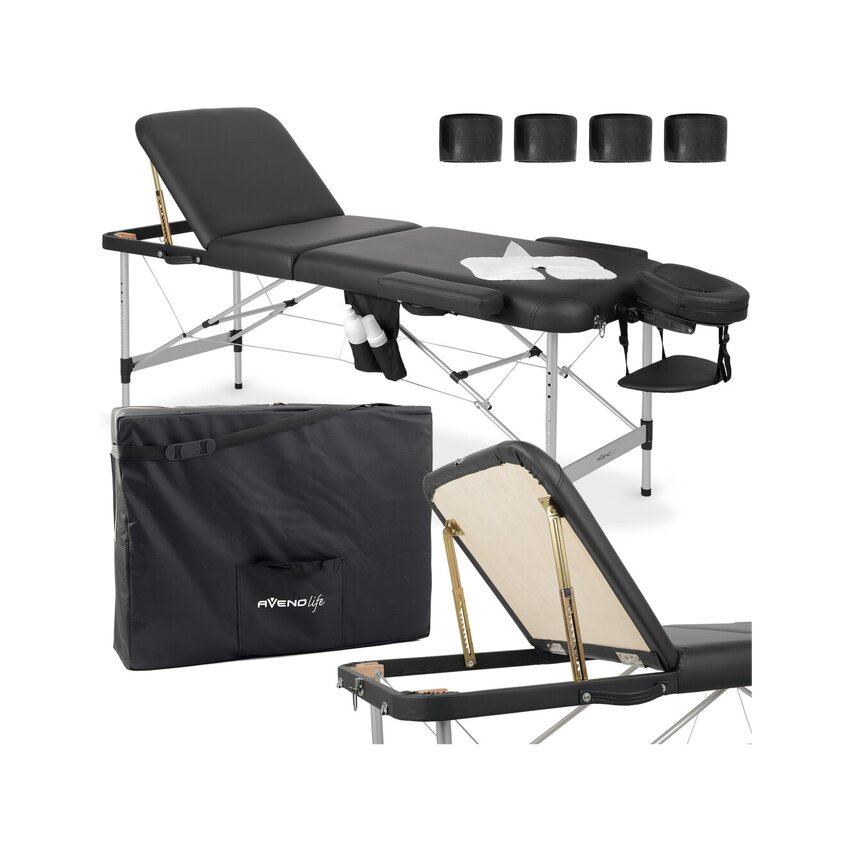 Bärbar massagebänk Adele 70cm, Svart