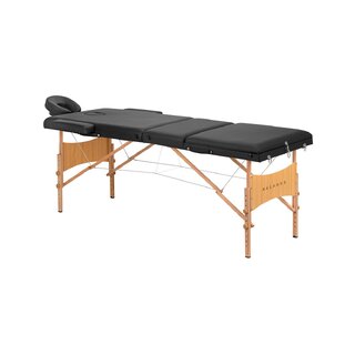 Hopfällbar massagebänk Balance trä 3-delad svart