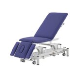 Elektrisk massagebänk 5-delad Rila PRO - Vit ram, blå klädsel