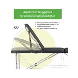 Bärbar massagebänk Adele 70cm, Svart