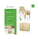 Bärbar massagebänk Bianca, Beige