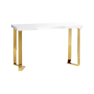 Momo 05-GL sminkbord, guld vit