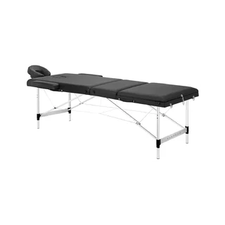 Balance Hopfällbar Massagebänk i Aluminium, Tre Sektioner, Svart