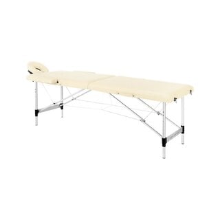 Hopfällbar massagebänk Balance aluminium 2-delad crème