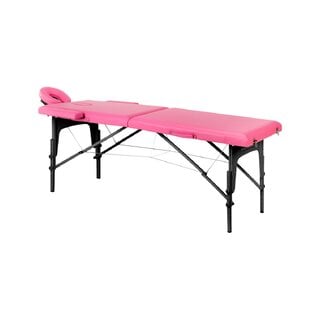 Hopfällbar massagebänk Balance trä 2-delad rosa svart trä