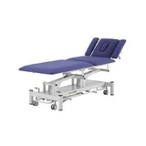 Elektrisk massagebänk 5-delad Rila PRO - Vit ram, blå klädsel