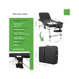 Bärbar massagebänk Adele 70cm, Svart
