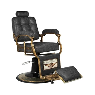 Barberarstol Vintage HD Old Leather svart