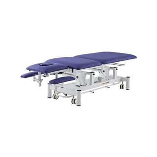 Elektrisk massagebänk 5-delad Rila PRO - Vit ram, blå klädsel