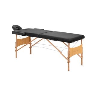 Hopfällbar massagebänk Balance trä 2-delad svart