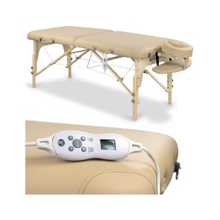 Bärbar massagebänk inbyggd värme, Beige