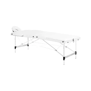 Balance Hopfällbar Massagebänk i Aluminium, Tre Sektioner, Vit
