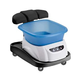 Fotbad med massage och svart vagn
