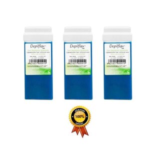 3x Depilflax 100 hårborttagningsvaxrulle azulene 110g