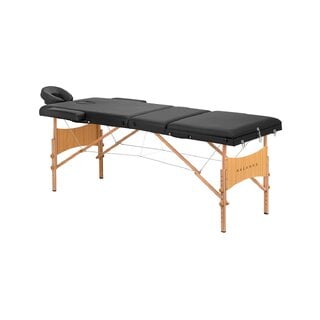 Hopfällbar massagebänk Balance Lux trä 3-delad 190x70 svart